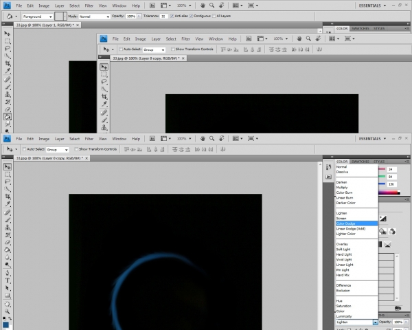 Creation of BLUE SOLAR ECLIPES: Step 5